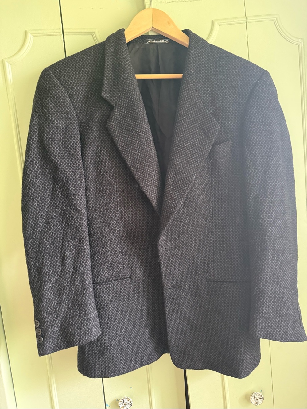 Giorgio Armani Navy Pinstripe Suit Jacket